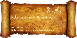 Kászonyi Aranka névjegykártya