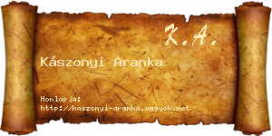 Kászonyi Aranka névjegykártya